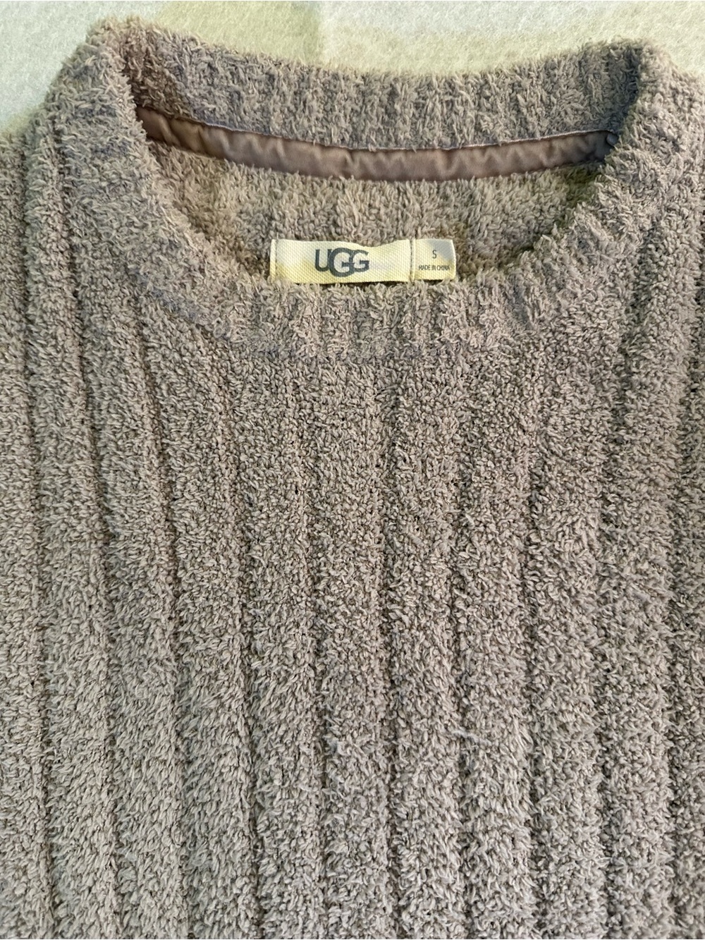 UGG Riz Rib Crewneck Knit Sweater Long Sleeve Top - Allspice Brown Size Small